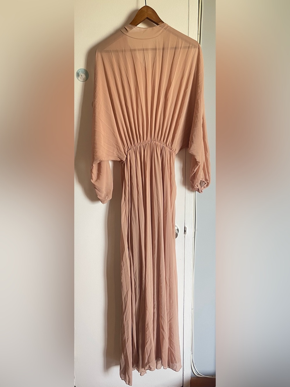 Sexy Women’s See through Blouson Maxi Dress in Blush Will Fit Size S to Xl